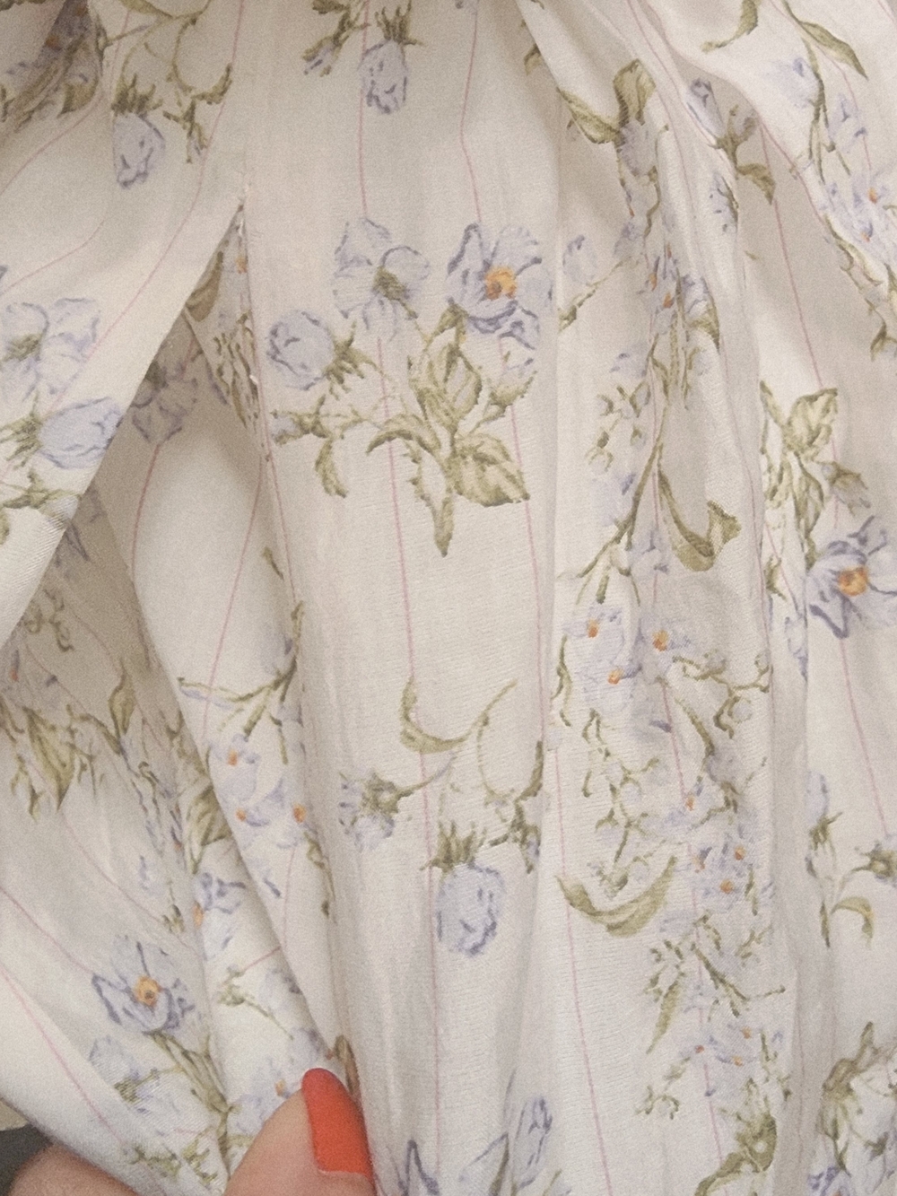 Brock Collector For H&M White Floral Smocked Midi Dress with Black Shoulder Ties - Picture 6 of 6
